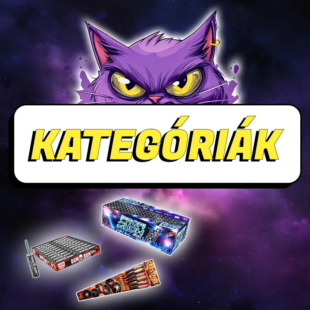 Pirotechnikai kategóriák – rakéták, telepek és füstök a dirrdurr.hu kínálatában
